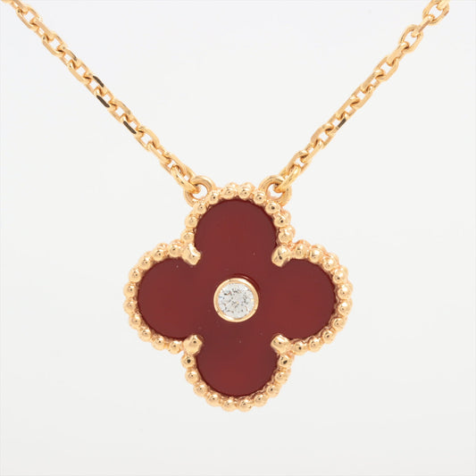 Van Cleef & Arpels Vintage Alhambra Carnelian Diamond Necklace - photo 1