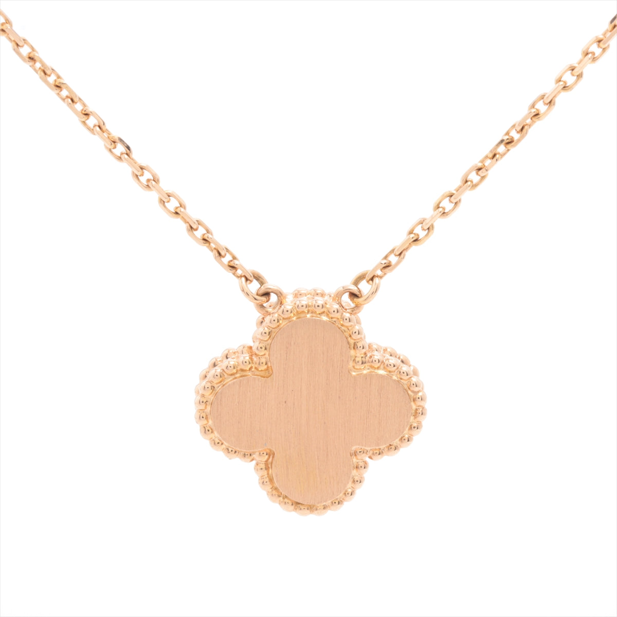 Van Cleef & Arpels Vintage 2012 Limited Edition Holiday Alhambra Mother of Pearl Diamond Rose Gold Necklace - photo 2