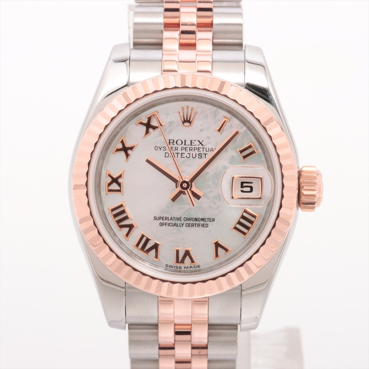 Rolex Datejust 26mm Stainless Steel/Everrose Mother of Pearl Watch Roman Numerals - photo 1