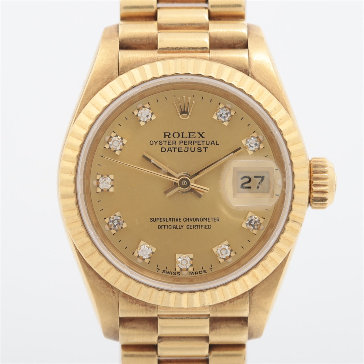 Rolex Datejust 26mm 18k Yellow Gold Diamond Dial Watch - photo 1