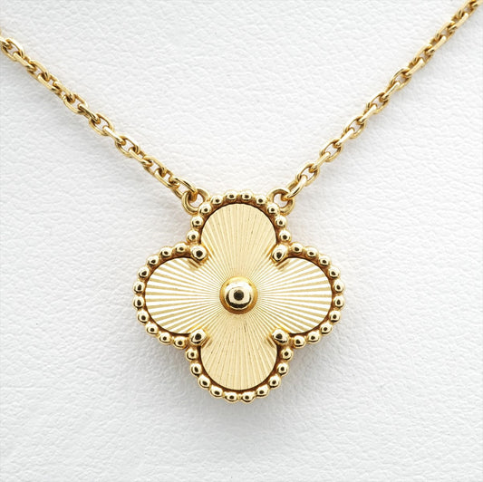 Van Cleef & Arpels Vintage Alhambra Guilloche Necklace Yellow Gold - photo 1