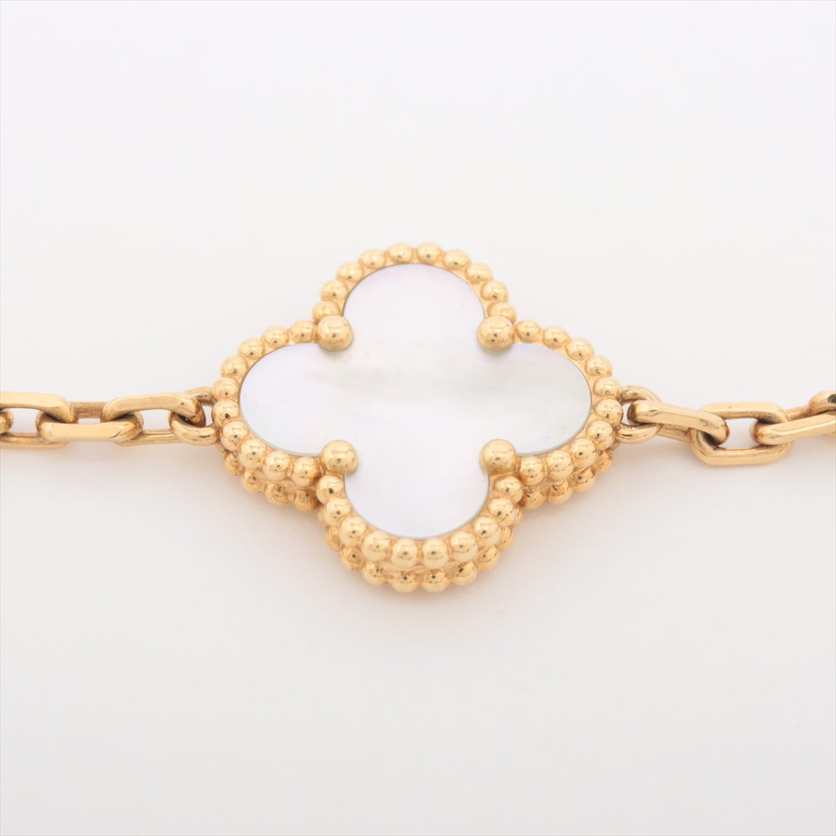 Van Cleef & Arpels Vintage Alhambra 5 Motifs White Mother of Pearl MOP Bracelet - photo 3