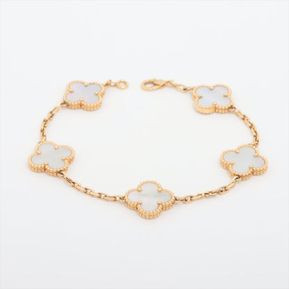 Van Cleef & Arpels Vintage Alhambra 5 Motifs White Mother of Pearl MOP Bracelet - photo 1