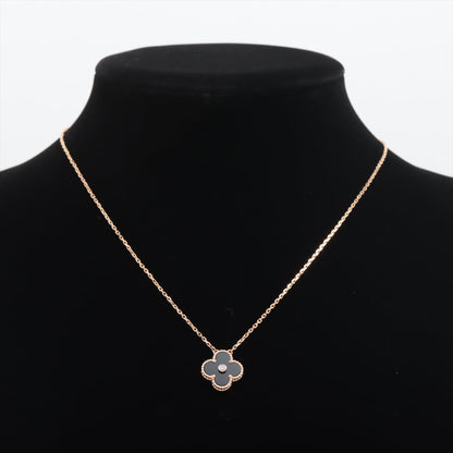 Van Cleef & Arpels Vintage Alhambra Onyx with Diamond Holiday Pendant Necklace 2016 - photo 3