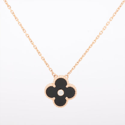 Van Cleef & Arpels Vintage Alhambra Onyx with Diamond Holiday Pendant Necklace 2016 - photo 1