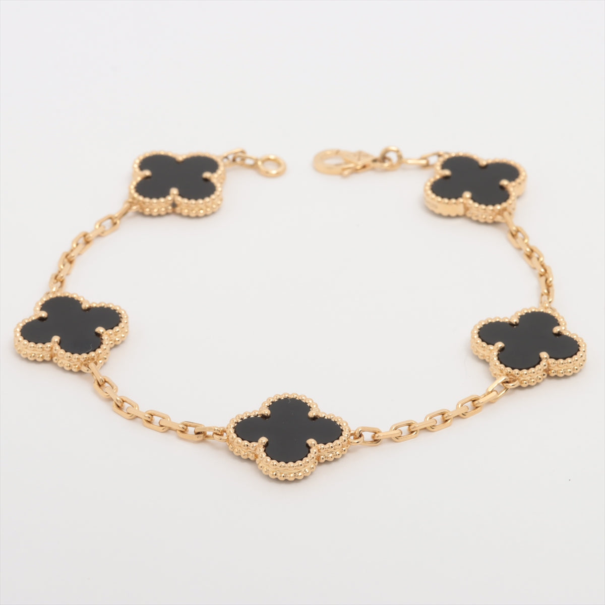 Van Cleef & Arpels Vintage Alhambra 5 Motifs Onyx Bracelet - photo 3