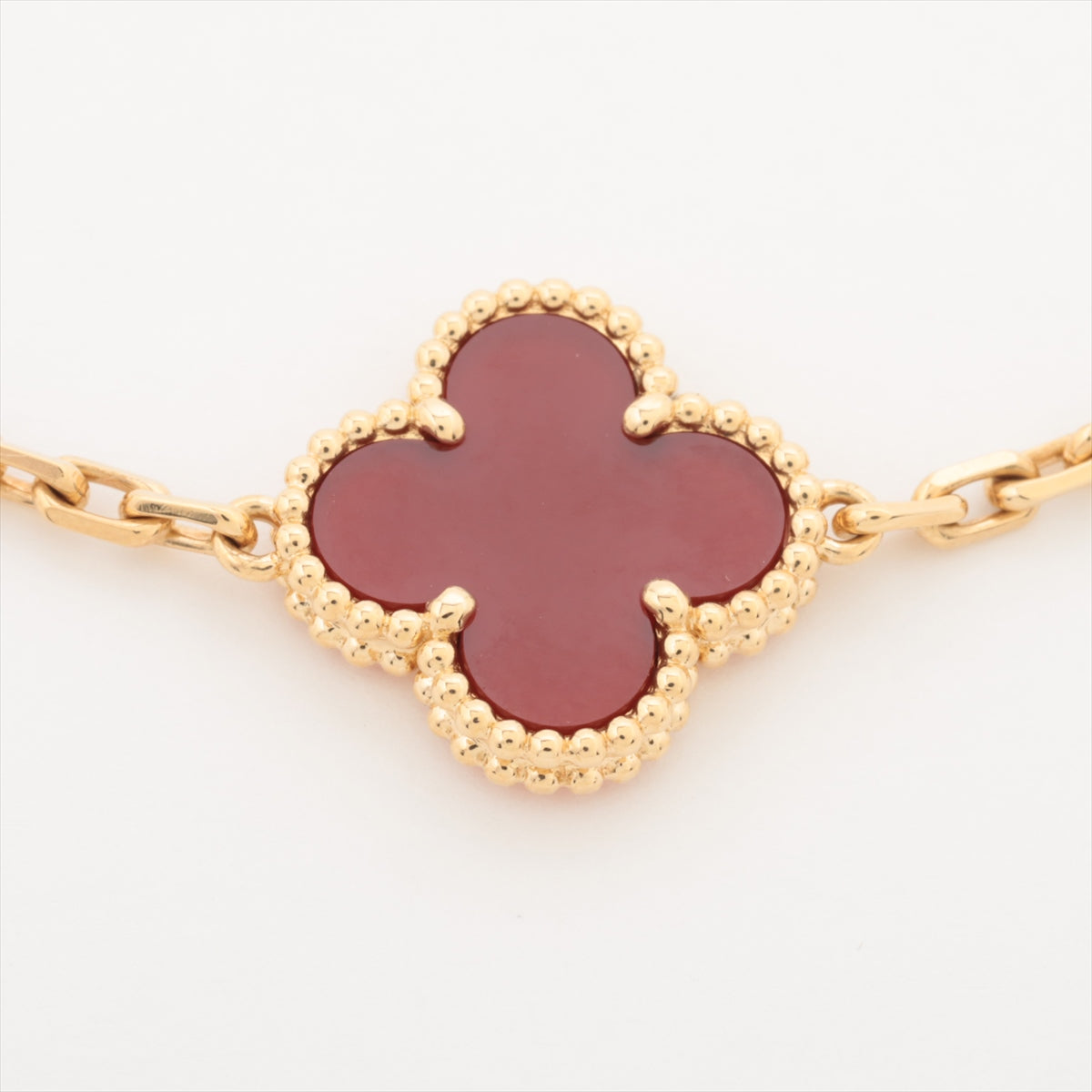 Van Cleef & Arpels Vintage Alhambra 5 Motifs Carnelian Bracelet - photo 3