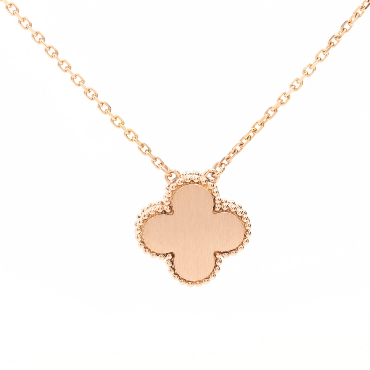 Van Cleef & Arpels Vintage 2012 Limited Edition Holiday Alhambra White Mother of Pearl Diamond Rose Gold Necklace - photo 2