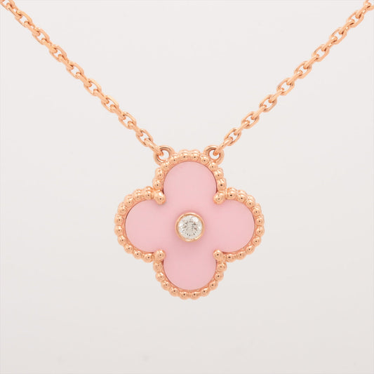 Van Cleef & Arpels Vintage Alhambra Pink Porcelain Sable with Diamond Holiday Limited Edition Necklace - photo 1