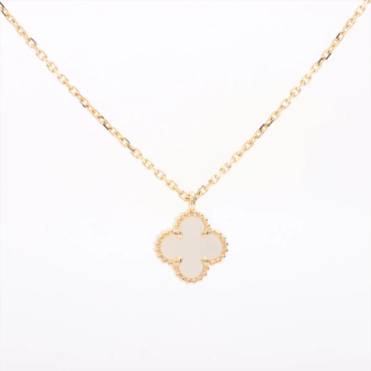 Van Cleef & Arpels Sweet Alhambra Mother of Pearl MOP Necklace Yellow Gold - photo 2