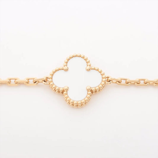 Van Cleef & Arpels Vintage Alhambra 5 Motif Mother of Pearl MOP Bracelet Yellow Gold - photo 2