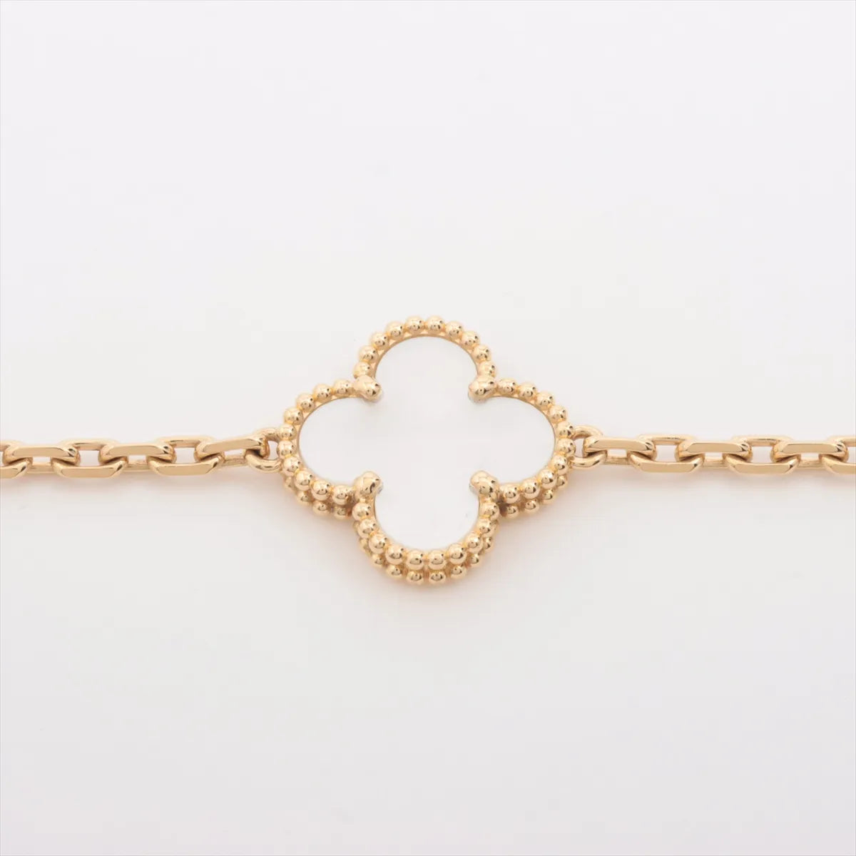 Van Cleef & Arpels Vintage Alhambra 5 Motif Mother of Pearl MOP Bracelet Yellow Gold - photo 5