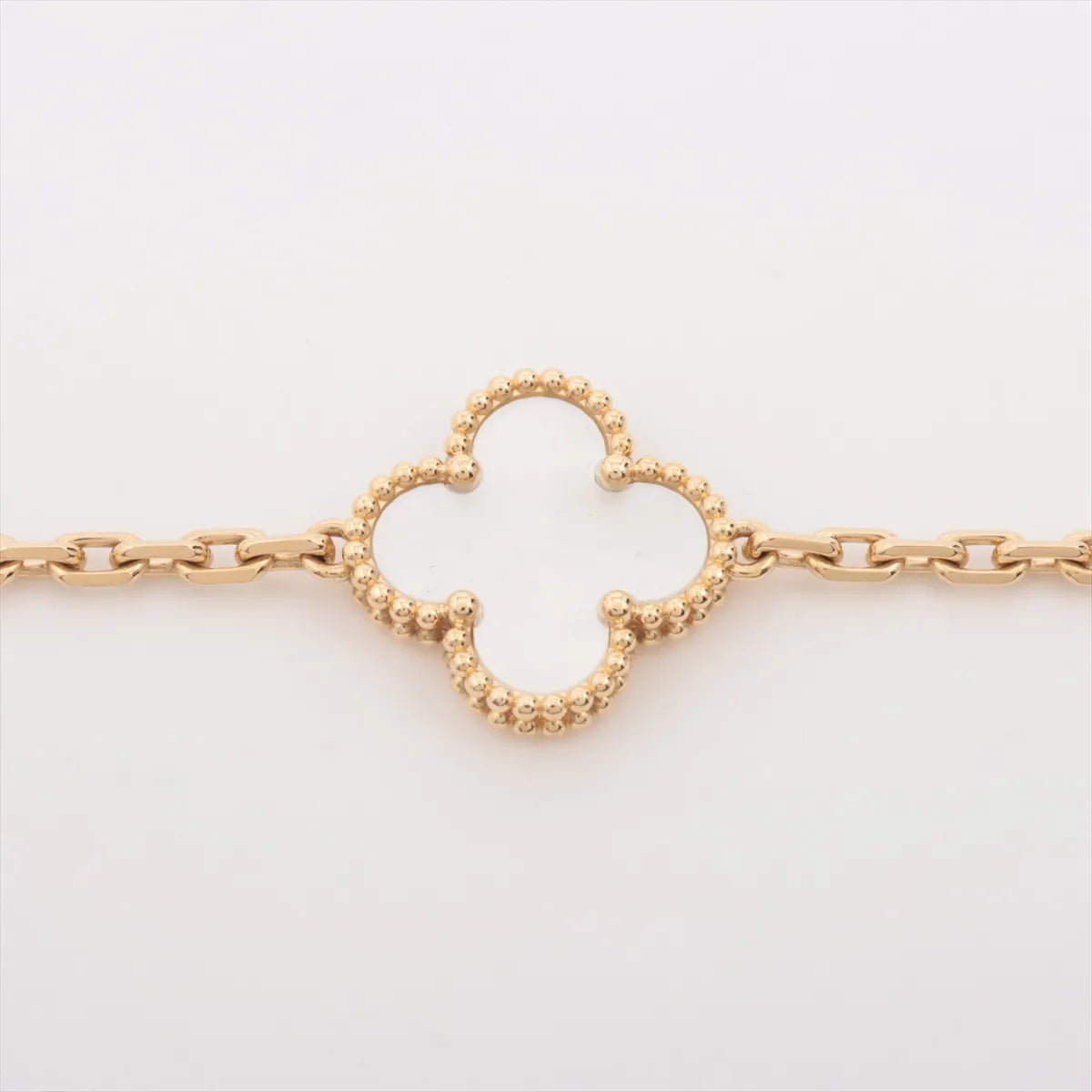 Van Cleef & Arpels Vintage Alhambra 5 Motif Mother of Pearl MOP Bracelet Yellow Gold - photo 4