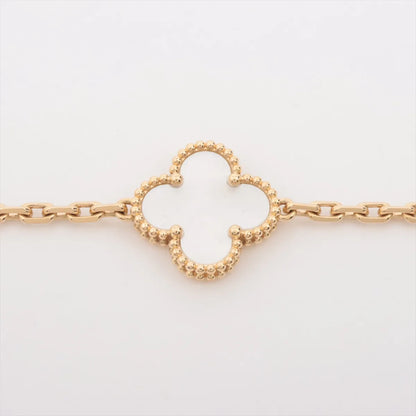 Van Cleef & Arpels Vintage Alhambra 5 Motif Mother of Pearl MOP Bracelet Yellow Gold - photo 4