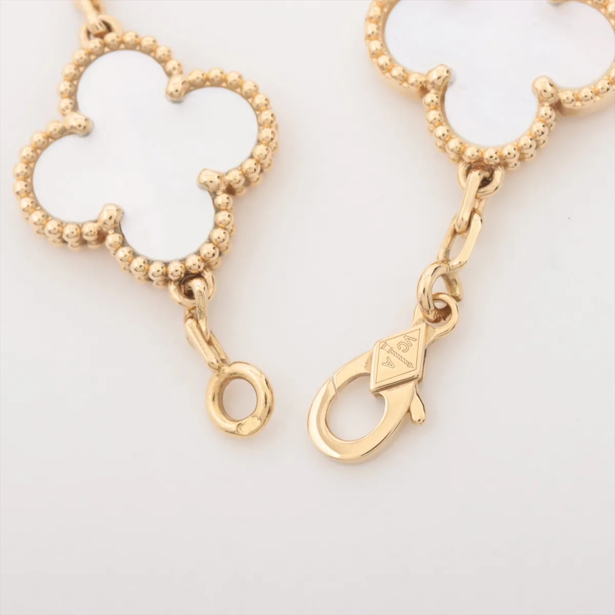 Van Cleef & Arpels Vintage Alhambra 5 Motif Mother of Pearl MOP Bracelet Yellow Gold - photo 3