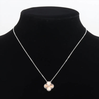 Van Cleef & Arpels Vintage Alhambra 2024 Holiday Pendant Rose Gold Guilloche Diamond Necklace - photo 3