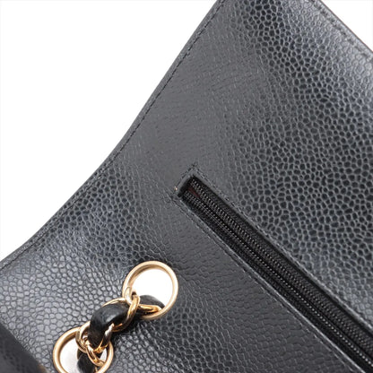 Chanel Medium/Large Caviar Double Classic Flap Black GHW - photo 9