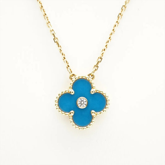 Van Cleef & Arpels Limited Edition 2019 Holiday Pendant Celestial Blue Porcelain Vintage Alhambra Holiday Pendant - photo 1