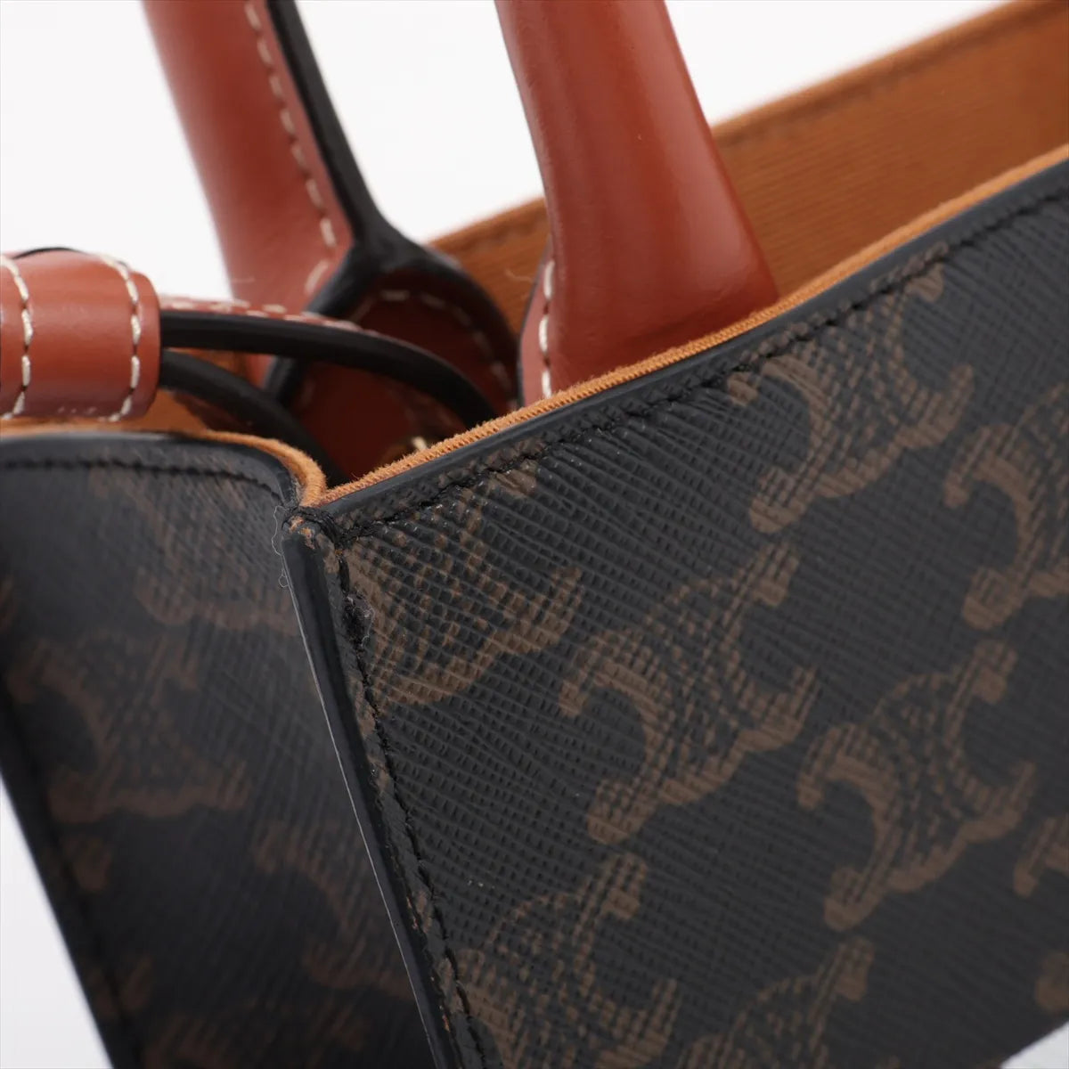 Celine Triomphe Mini Vertical Cabas Tote Brown - photo 7