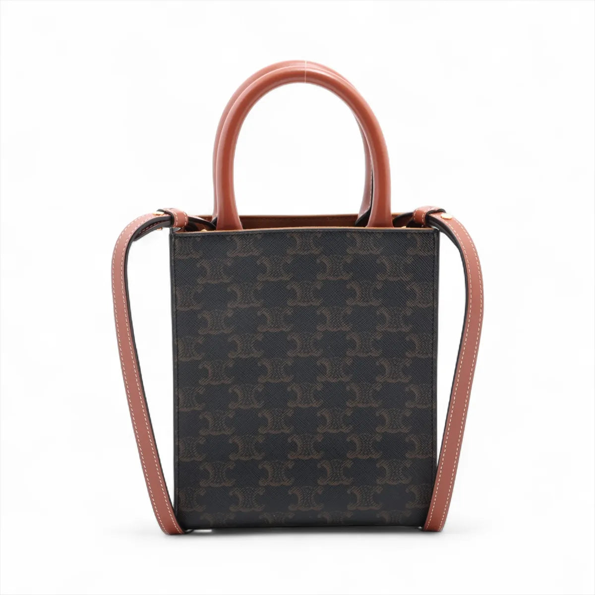 Celine Triomphe Mini Vertical Cabas Tote Brown - photo 2