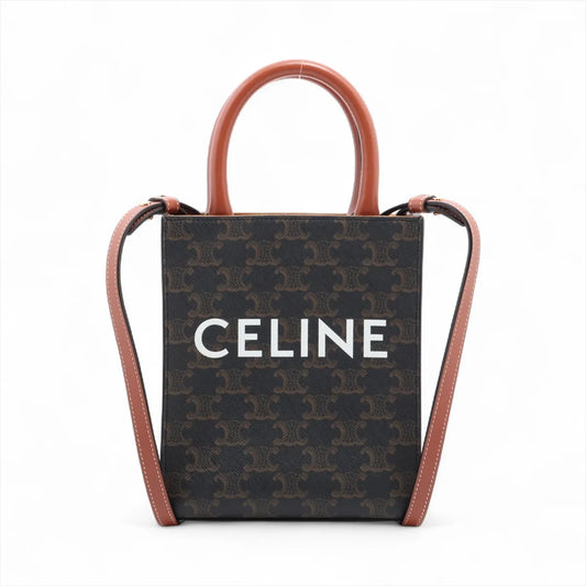 Celine Triomphe Mini Vertical Cabas Tote Brown - photo 1