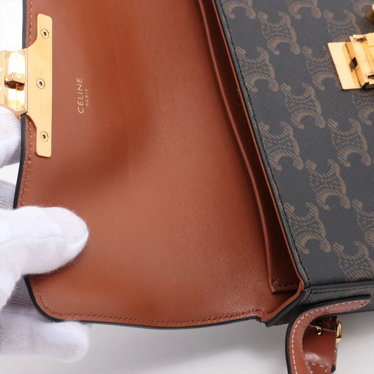 Celine Triomphe Shoulder Bag Brown - photo 7