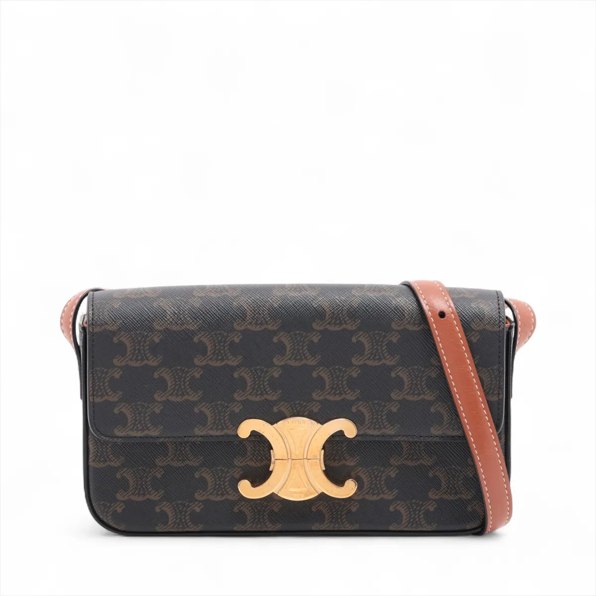 Celine Triomphe Shoulder Bag Brown - photo 1
