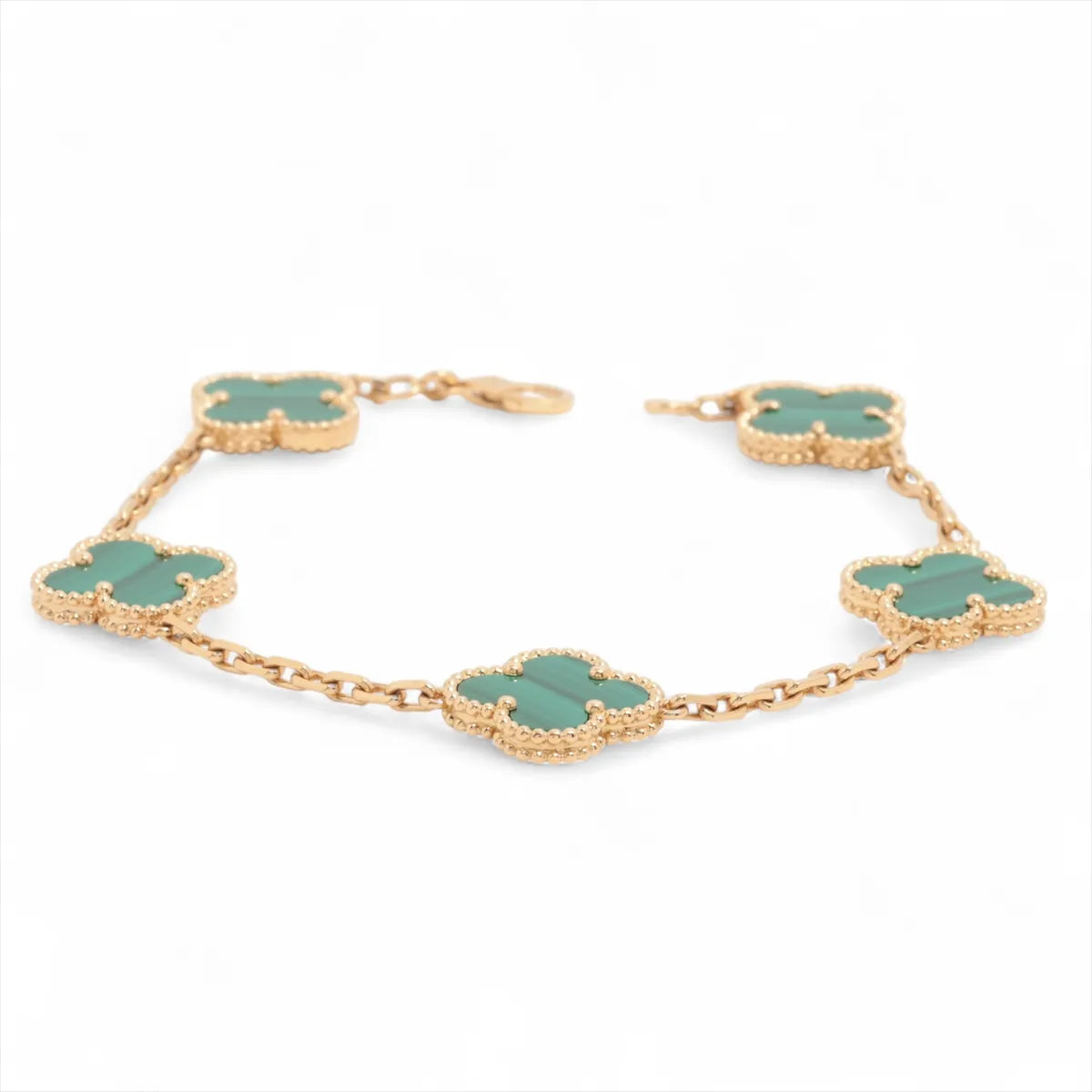Van Cleef & Arpels Vintage Alhambra 5 Motifs Malachite Bracelet - photo 1
