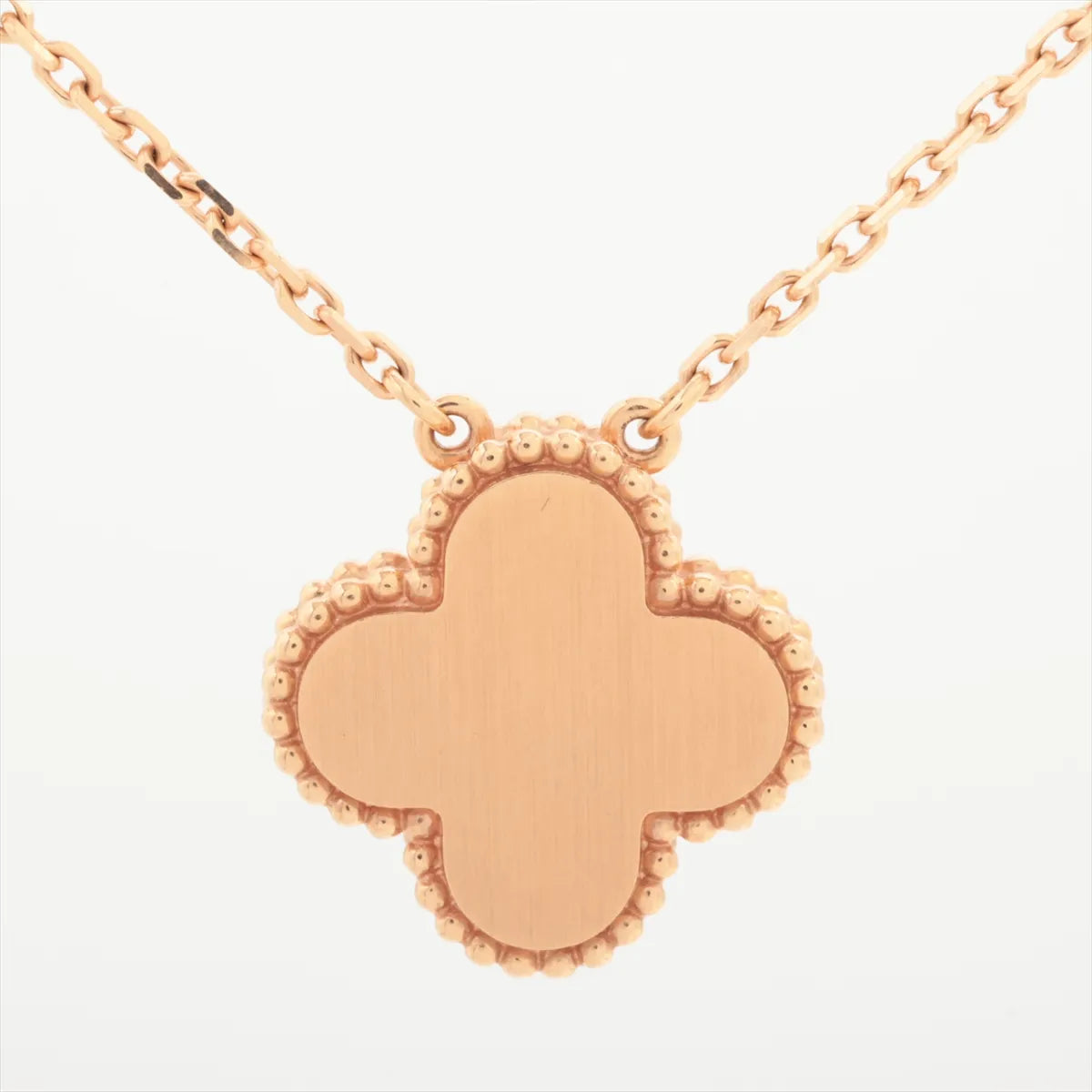 Van Cleef & Arpels Alhambra Pink Rhodonite Diamond Necklace Holiday Pendant 2021 - photo 2
