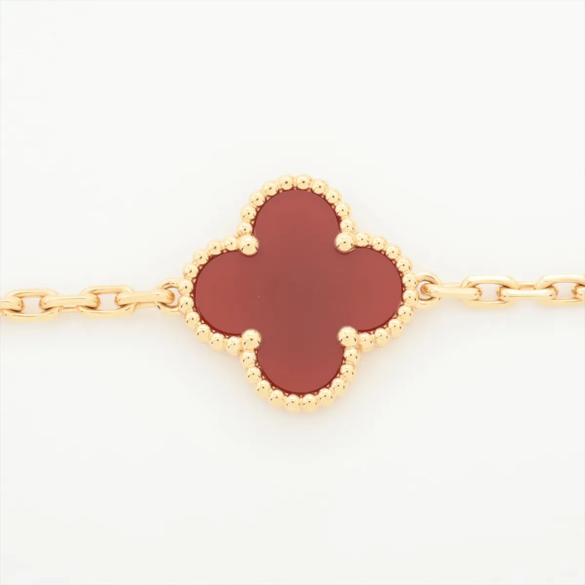 Van Cleef & Arpels Vintage Alhambra 5 Motifs Carnelian Bracelet - photo 3