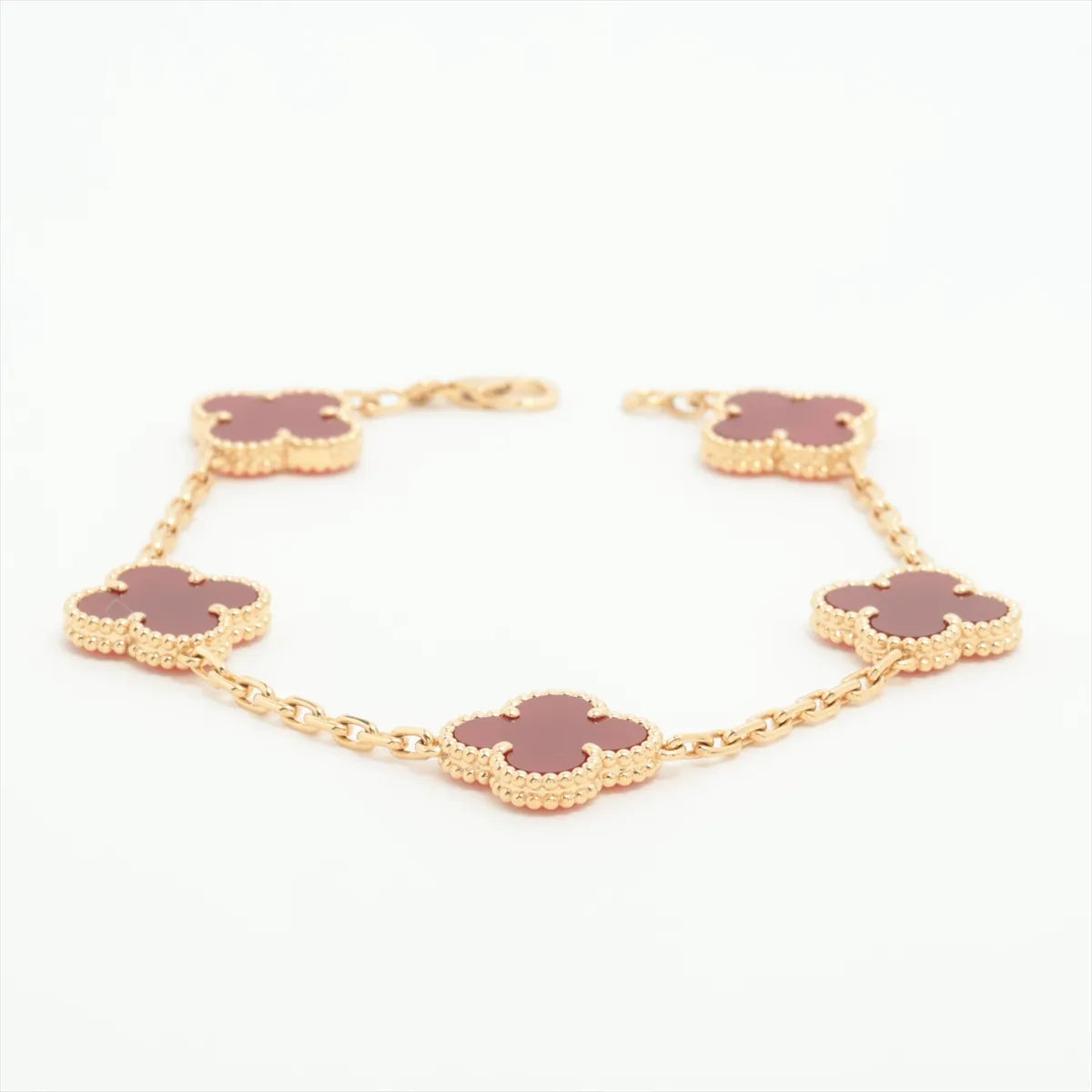 Van Cleef & Arpels Vintage Alhambra 5 Motifs Carnelian Bracelet - photo 1