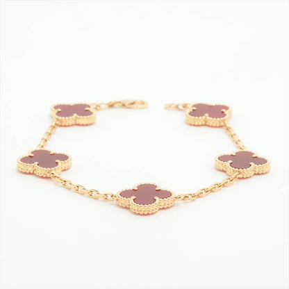 Van Cleef & Arpels Vintage Alhambra 5 Motifs Carnelian Bracelet - photo 1