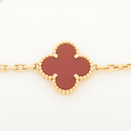 Van Cleef & Arpels Vintage Alhambra 5 Motif Carnelian Bracelet - photo 2
