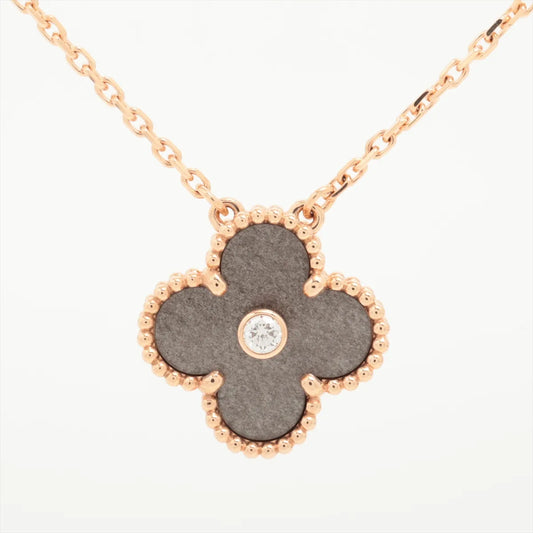 Van Cleef & Arpels Holiday Pendant Vintage Alhambra Obsidian Diamond Necklace 2023 - photo 1