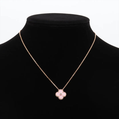 Van Cleef & Arpels Vintage Alhambra Holiday Pink Porcelain diamond Necklace - photo 5