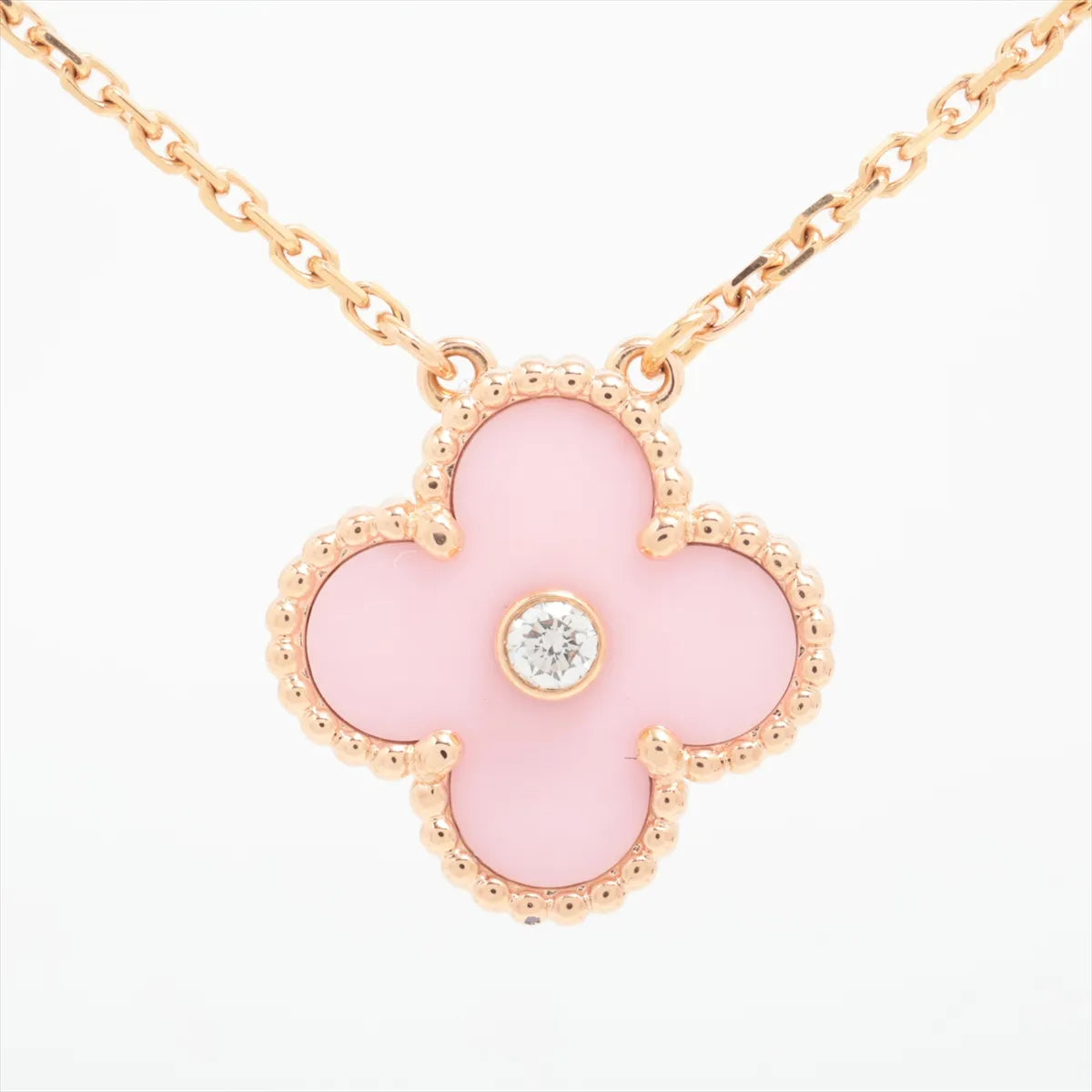 Van Cleef & Arpels Vintage Alhambra Holiday Pink Porcelain diamond Necklace - photo 1