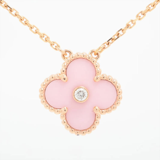 Van Cleef & Arpels Vintage Alhambra Holiday Pink Porcelain diamond Necklace - photo 1