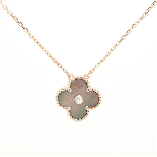 Van Cleef & Arpels Holiday Vintage Alhambra Grey Mother of Pearl Diamond Necklace 2014 - photo 1