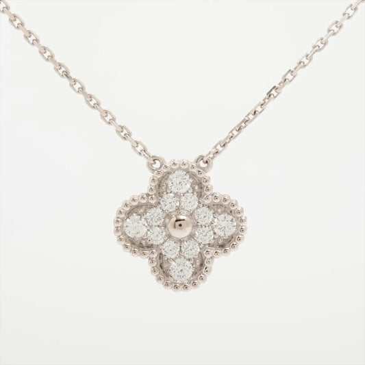 Van Cleef & Arpels Vintage Alhambra Diamond Necklace White Gold - photo 1