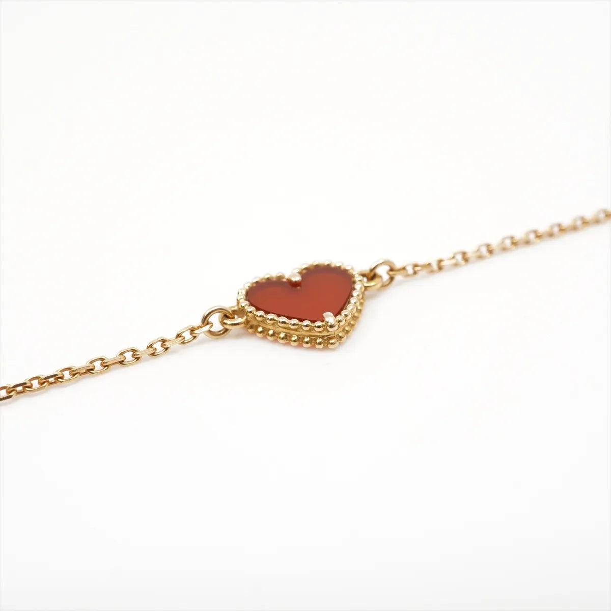 Van Cleef & Arpels Sweet Alhambra Hearts Carnelian Bracelet Pink Gold - photo 5