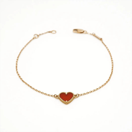 Van Cleef & Arpels Sweet Alhambra Hearts Carnelian Bracelet Pink Gold - photo 1