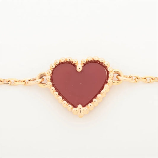 Van Cleef & Arpels Sweet Alhambra Hearts Carnelian Pink Gold Bracelet - photo 2