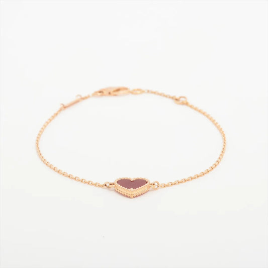 Van Cleef & Arpels Sweet Alhambra Hearts Carnelian Pink Gold Bracelet - photo 1