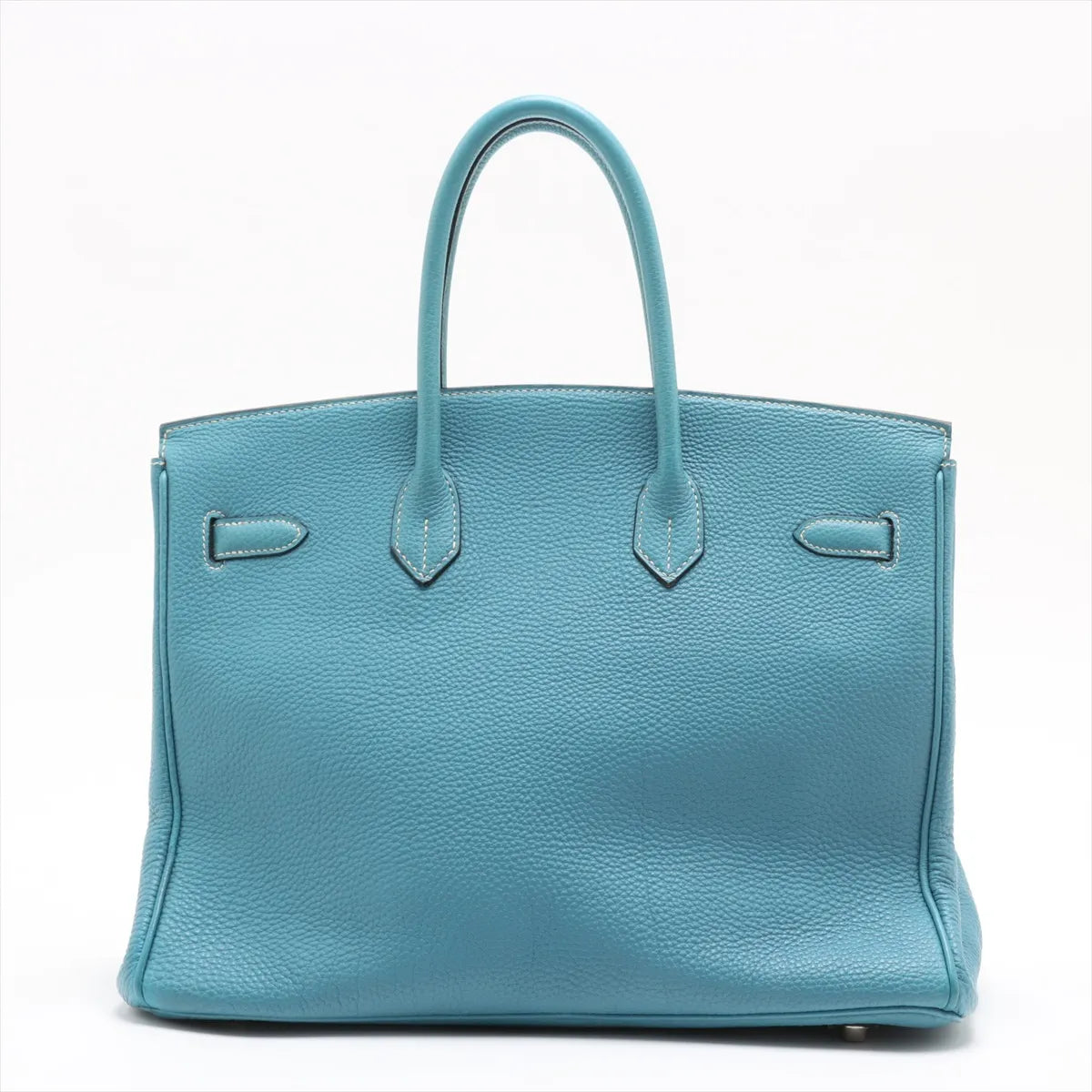 Hermes Birkin 35 Blue Jean PHW Square H Stamp - photo 4