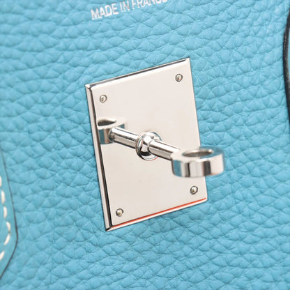 Hermes Birkin 35 Blue Jean PHW Square H Stamp - photo 13