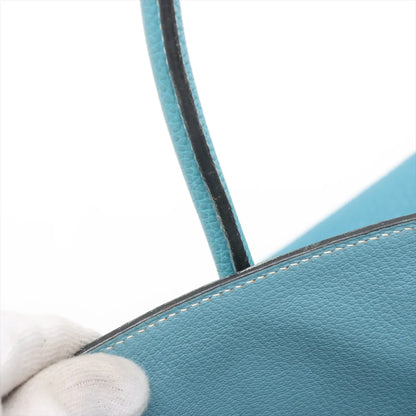 Hermes Birkin 35 Blue Jean PHW Square H Stamp - photo 16