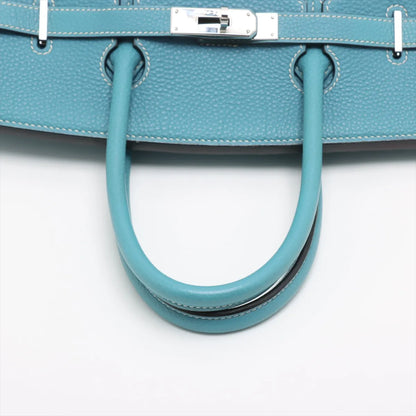 Hermes Birkin 35 Blue Jean PHW Square H Stamp - photo 7
