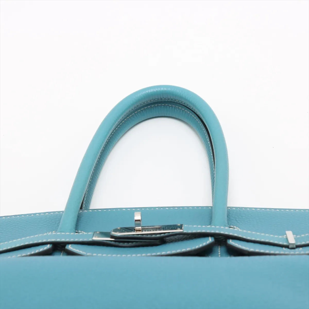 Hermes Birkin 35 Blue Jean PHW Square H Stamp - photo 8