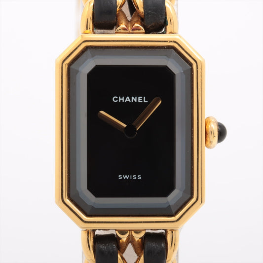 Chanel Première M Vintage Black Face Gold Watch - photo 1