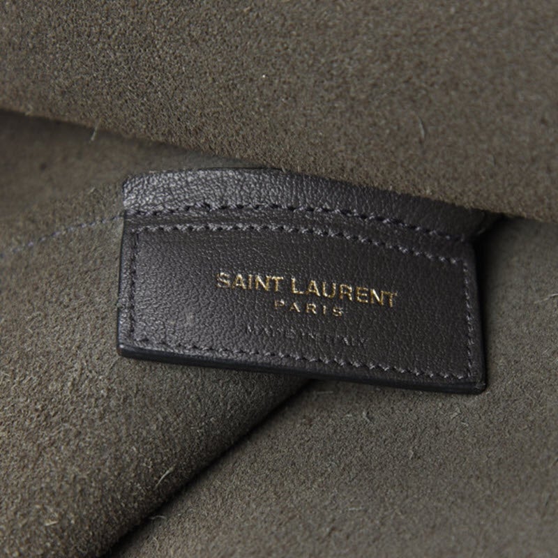 Saint Laurent Shopping Calfskin Large Dark Grey Leather Tote - photo 5